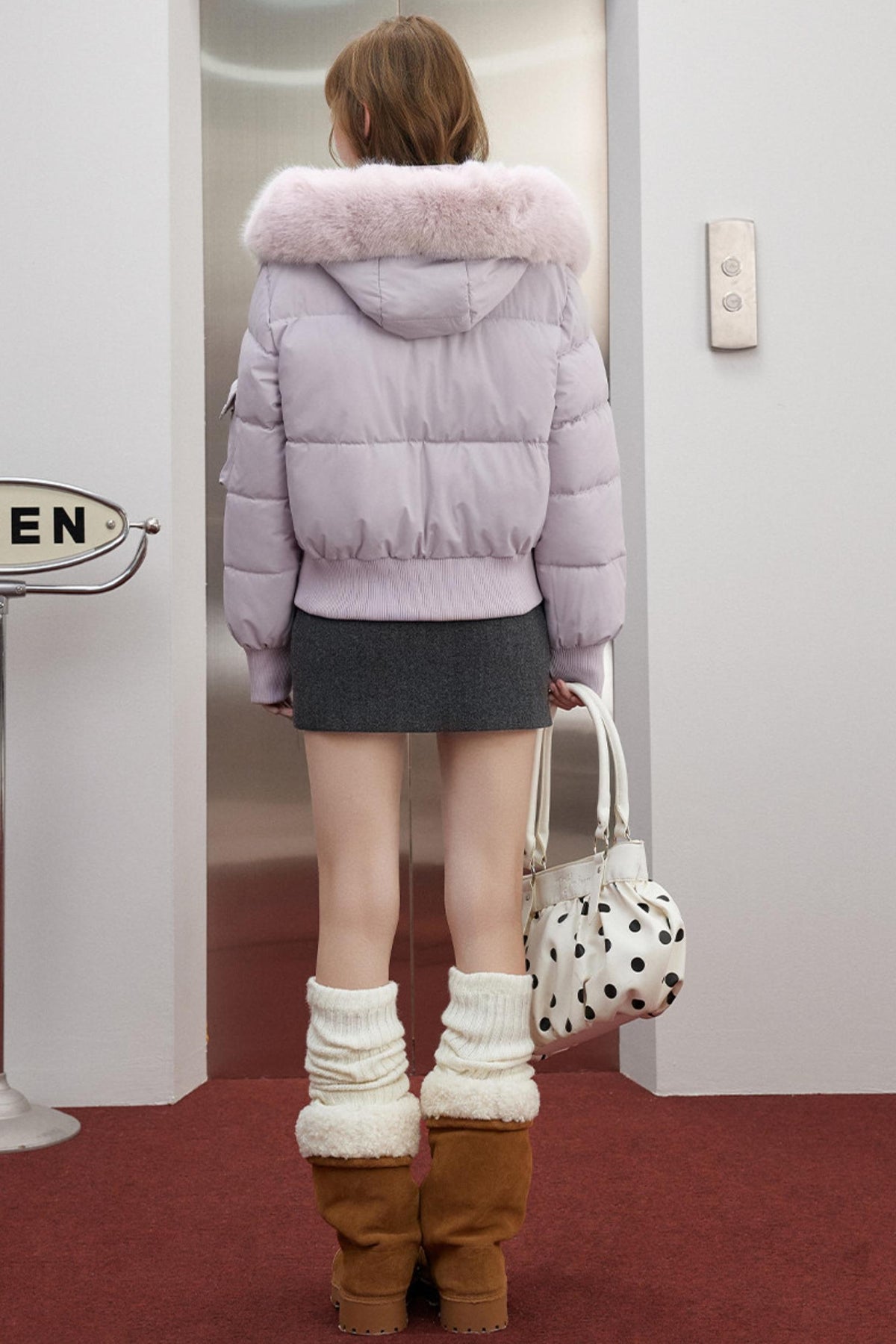 Fur Collar Short Puffer Jacket