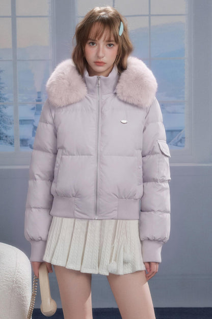 Fur Collar Short Puffer Jacket