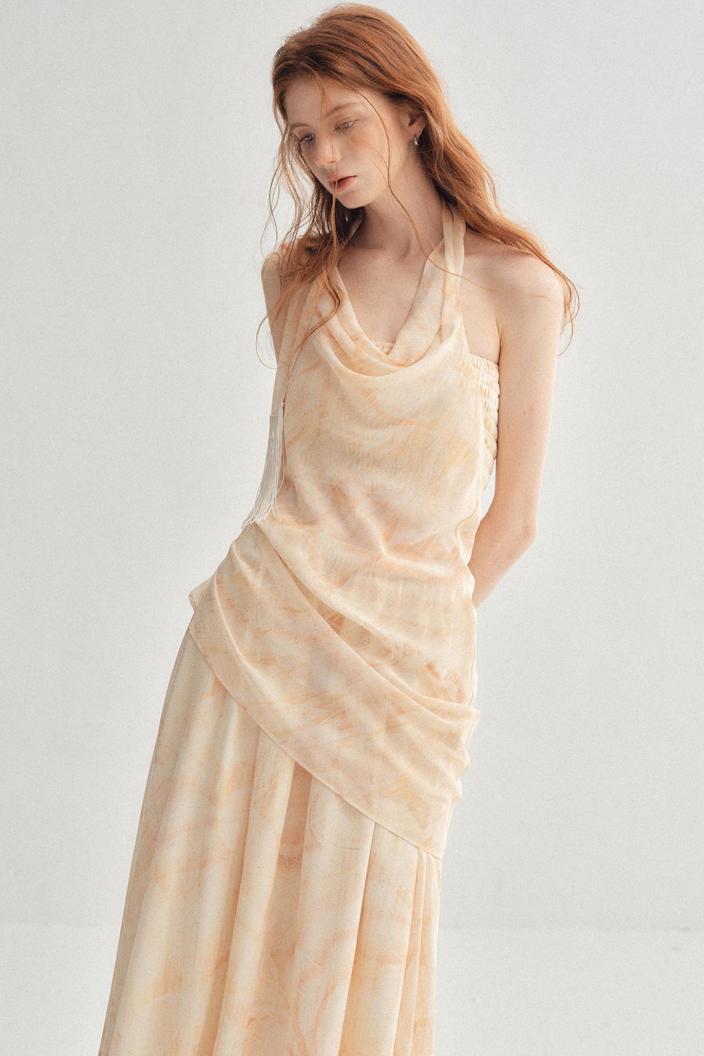 Aurelia French Resort Printed 3-Piece Halter Maxi Set