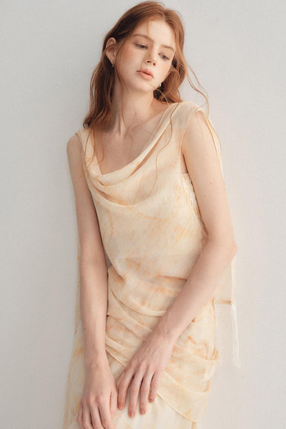 Aurelia French Resort Printed 3-Piece Halter Maxi Set