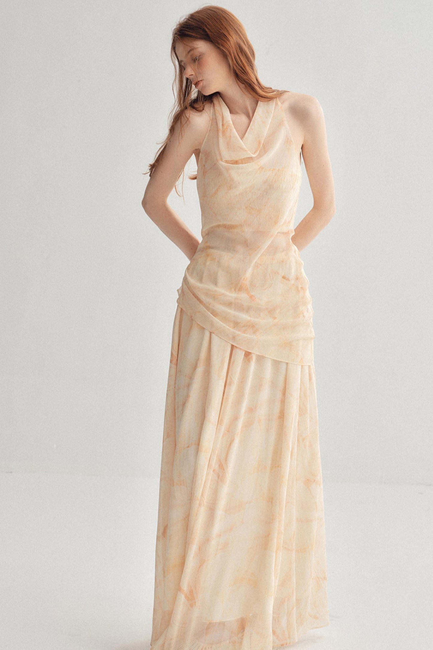 Aurelia French Resort Printed 3-Piece Halter Maxi Set
