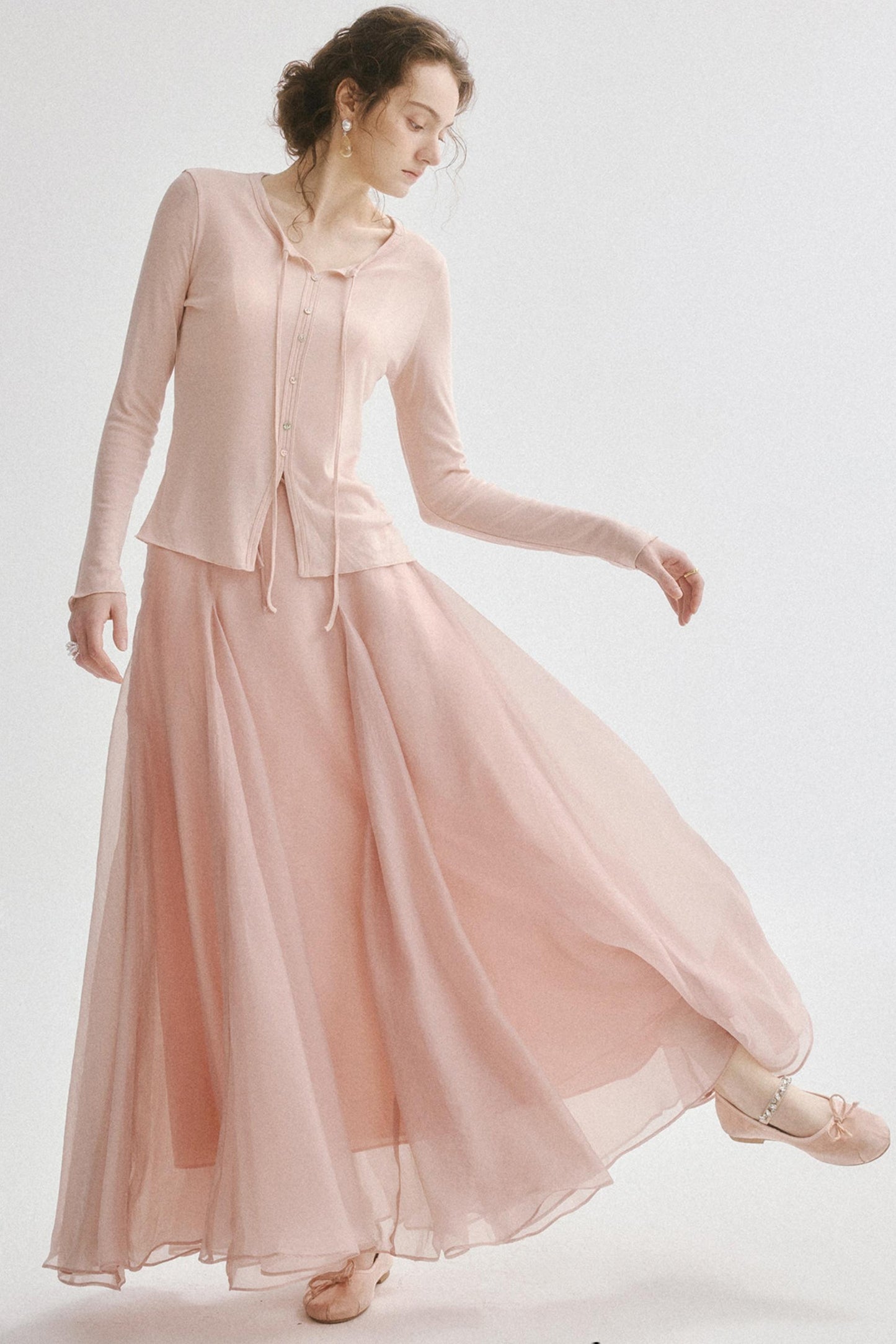 Aria French Vintage Two-Piece Halter Top & Maxi Skirt Co-Ords