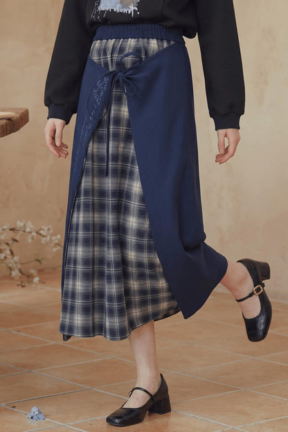 Van Gogh Plaid A-Line Skirt