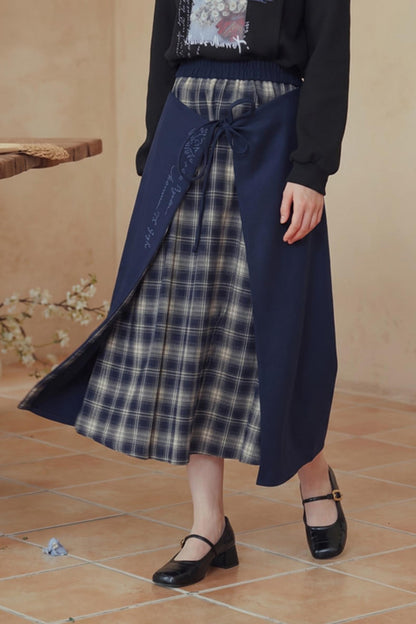 Van Gogh Plaid A-Line Skirt