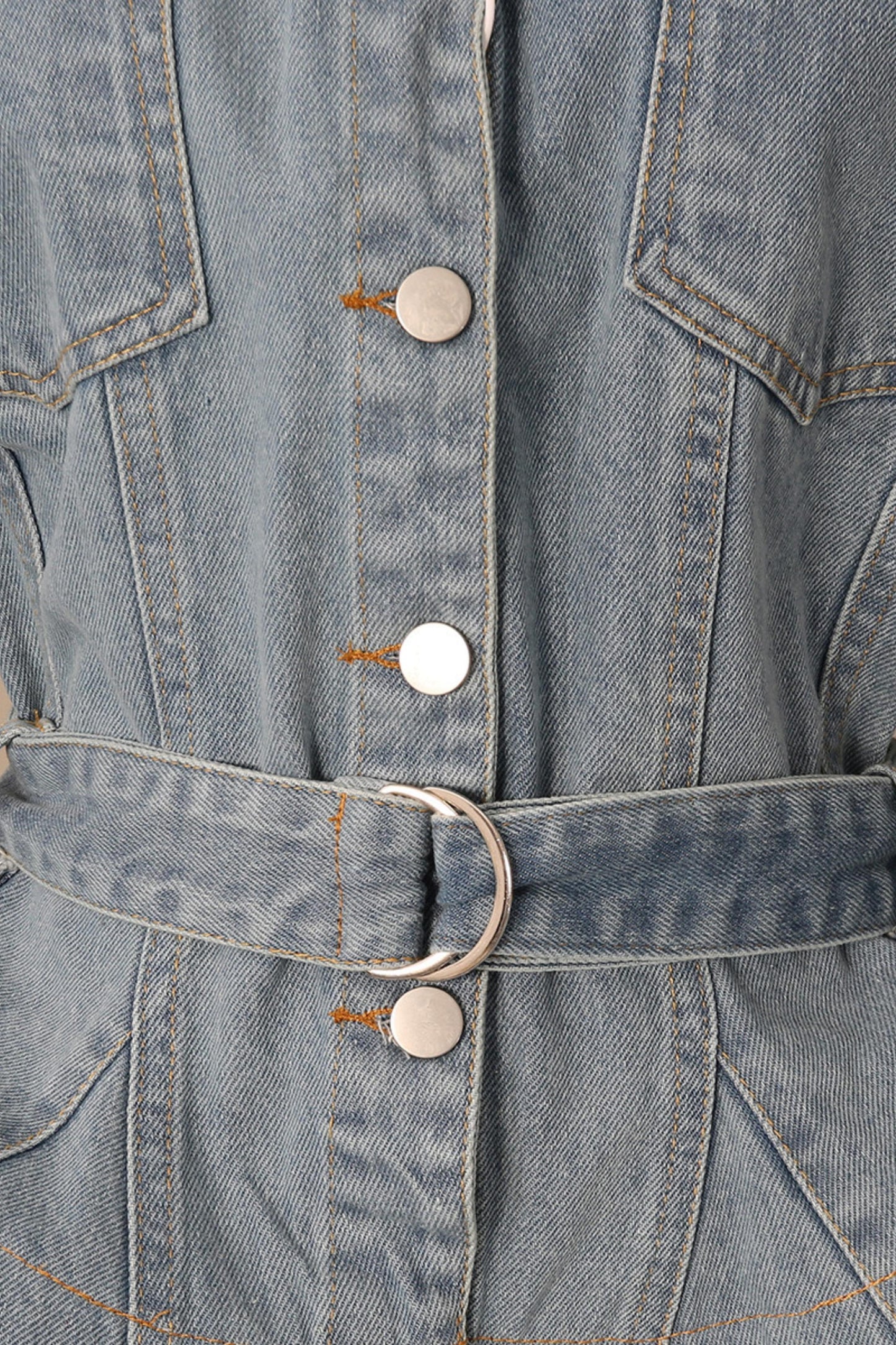 American Street Style Early Autumn Lapel Long-Sleeve Peplum Denim Jacket