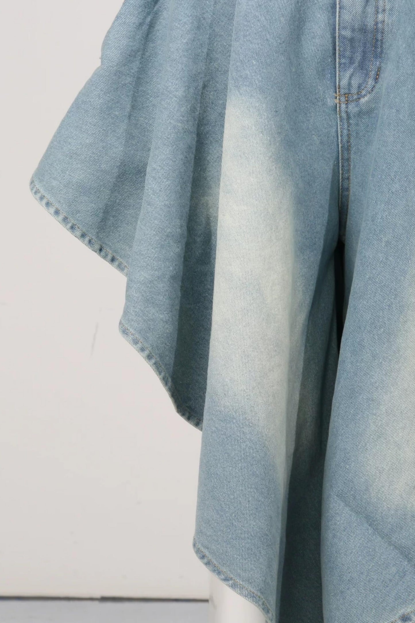 American Street Denim Crop Top & Ruffled Flared Pants Set