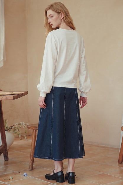 Double-Breasted V-Neck Loose Top