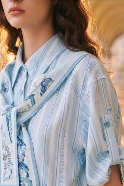 Van Gogh Art Print Patchwork Shirt