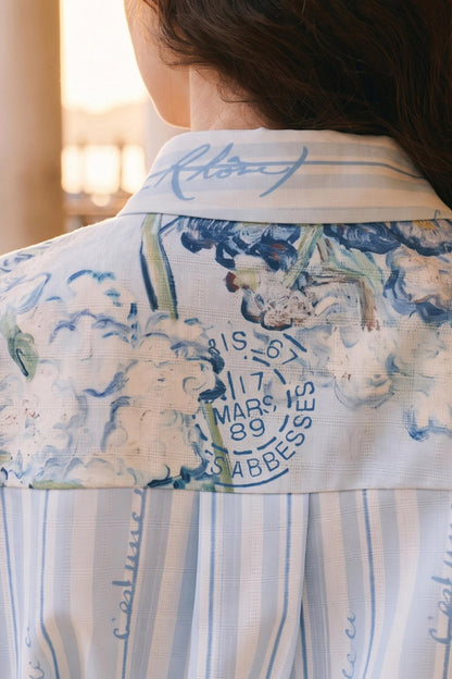 Van Gogh Art Print Patchwork Shirt