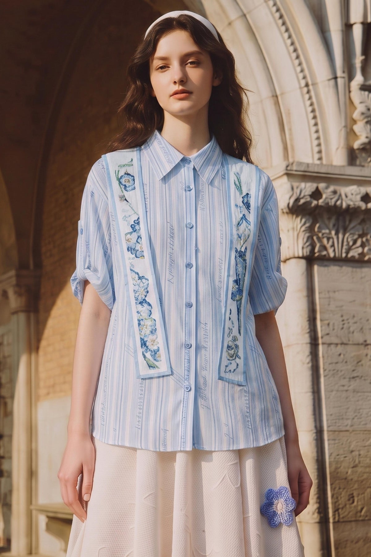 Van Gogh Art Print Patchwork Shirt