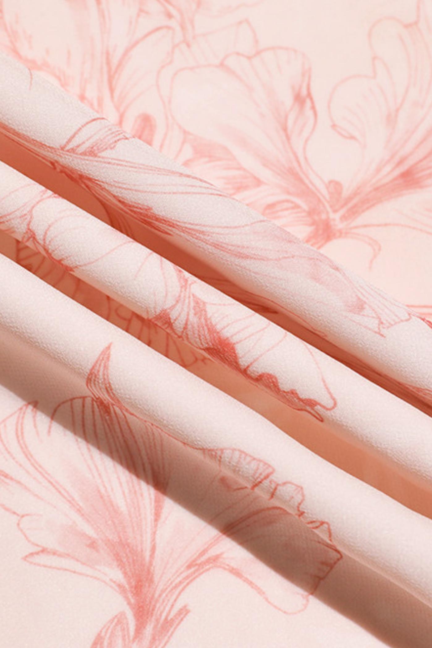 Camille French Retro Floral Chiffon 3-Piece Set