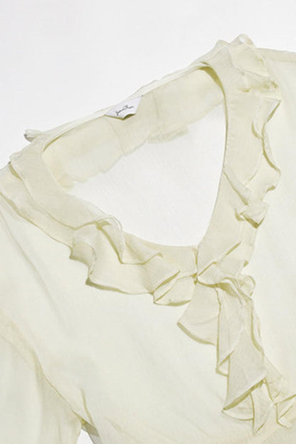 Chloé French Vintage Ruffled Chiffon Loose Blouse