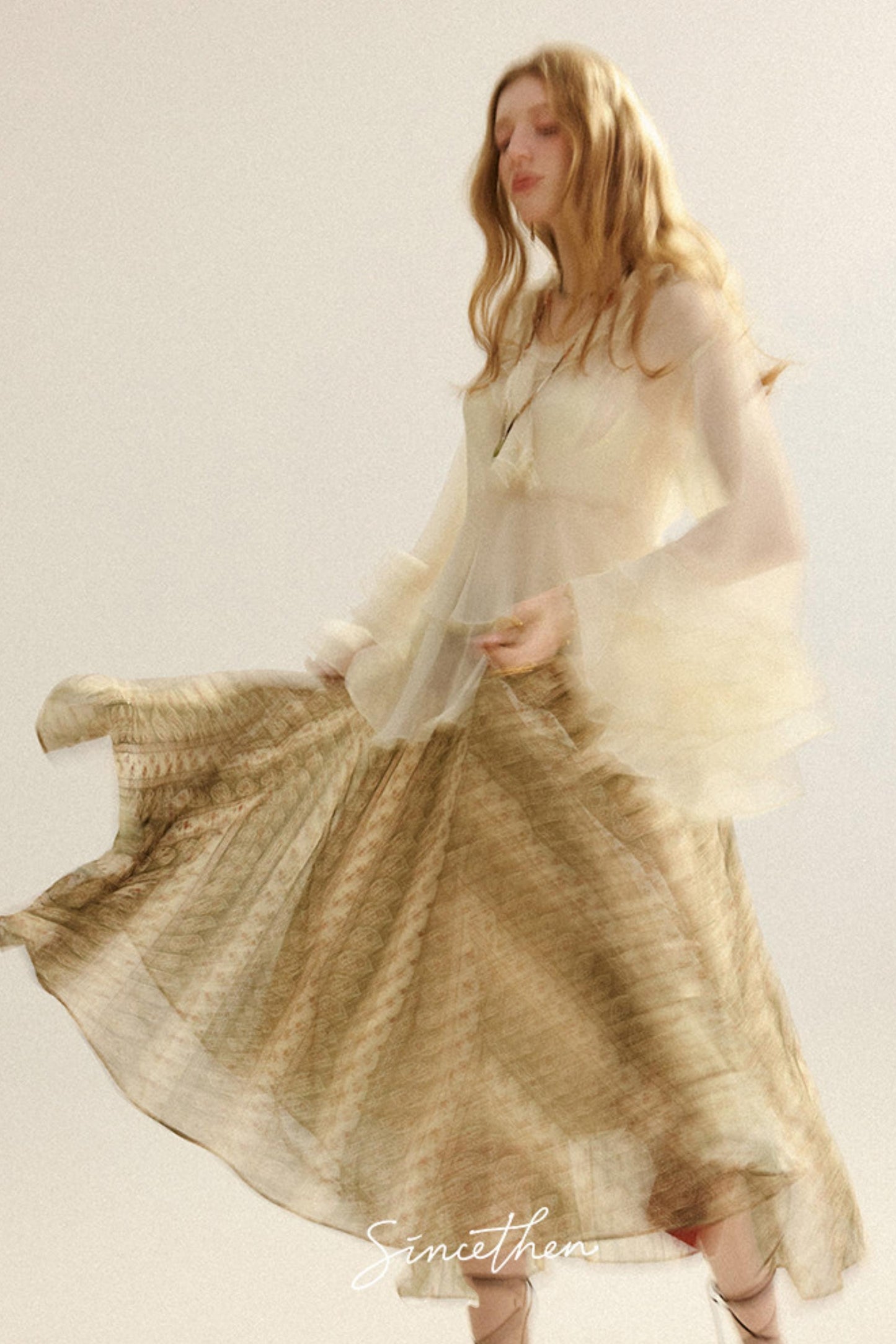 Chloé French Vintage Ruffled Chiffon Loose Blouse