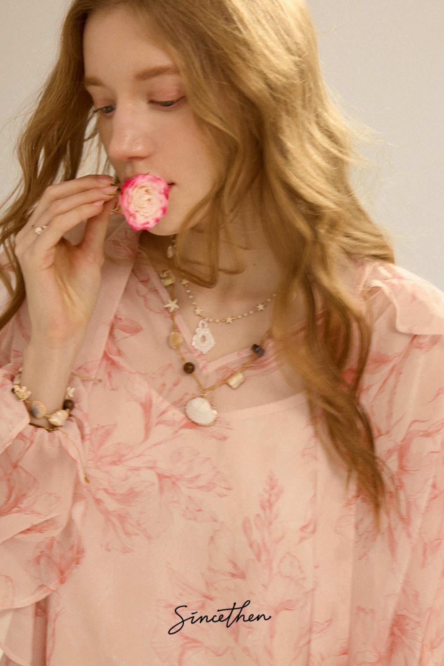 Camille French Retro Floral Chiffon 3-Piece Set
