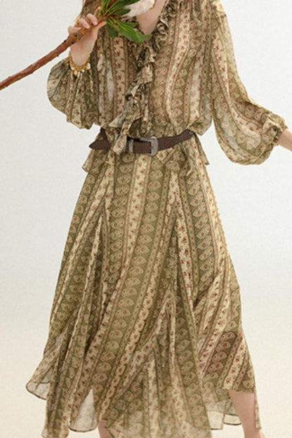 Colette French Retro 3-Piece Floral Maxi Skirt Set