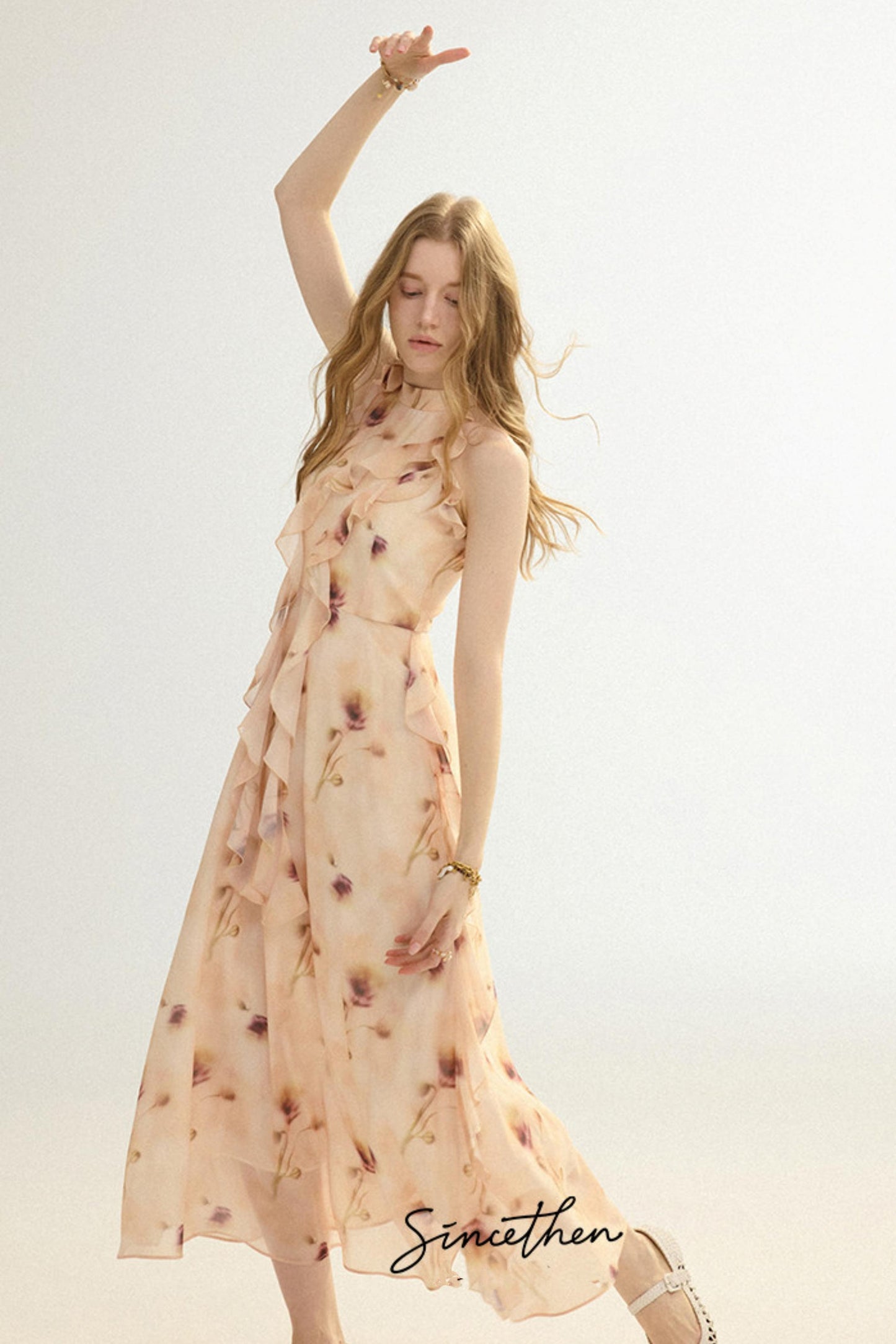 Aveline French Vintage Floral Maxi Dress