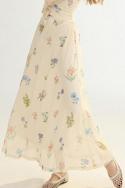 Floral dress with a white background
